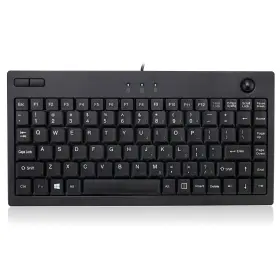 B002dv99v0 Adesso Akb-310ub Mini Trackball Usb Keyboard 87-key Us Layout Black Wired