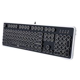 Adesso B01n6ubvh4 Retro Mechanical Typewriter Keyboard Metal Base Chrome Keycaps Anti-ghost