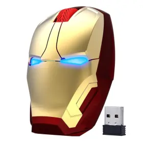 Uk1421a Aikchi Wireless Iron Man Mouse Noiseless Optical For Desktop Laptop... Fast Ship
