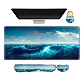 Ams-4lp Aimsa Keyboard Mouse Pad Wrist Rest Extended Gaming Support