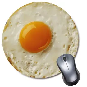 M-08p Amakoo Fried Egg Design Mouse Pad Gaming Round Mousepad For Computer Laptop Non-sli