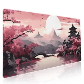 Aportt 772060651941 Pink Japanese Sakura Gaming Mouse Pad Xxl Cherry Blossom Tower Mountain Lands