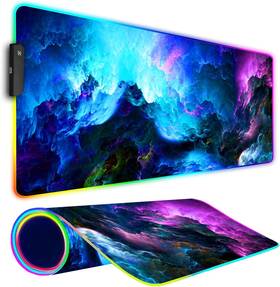 Armanza Direct Pr24121802 Large Rgb Gaming Mouse Pad 31.5x11.8 Inch Led Light Non-slip Rubber Base