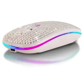 Aub08s391wxl Attoe Bluetooth Mouse Bling Dazzling 2.4ghz Rechargeable Wireless Slim