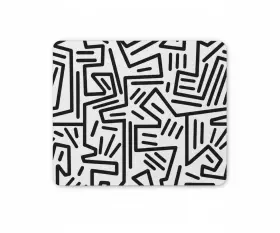 Aap002a-a0007 Azimuth Articles Small White Mouse Pad With Black Line Art Design For Laptop