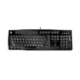 Mk-retro-01 Azio Mk Retro Usb Wired Mechanical Typewriter Keyboard For Pc Blac