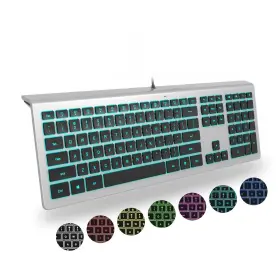 Kb460 B.friendit Backlit Wired Usb Keyboard Comfortable Quiet Low Profile Flat Chocolate/sci