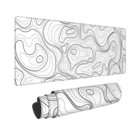 Pad-002 Beyimen White Topographic Contour Xl Gaming Mouse Pad Extended Long Large Mousepad Wi