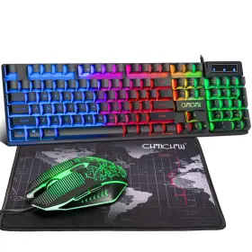 41910 Chonchow Gaming Keyboard And Mouse Led Backlit Usb Wired With Light Up 104key