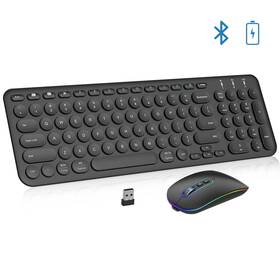 Cimetech 763684136211 Bluetooth Keyboard And Mouse Rechargeable Dual-mode