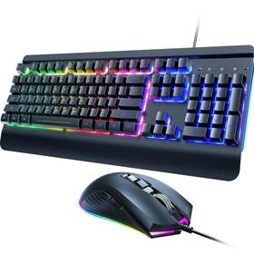 Dacoity Pc279a Wired Gaming Keyboard And Mouse Combo 104 Keys All-metal Panel Rainbow Compu