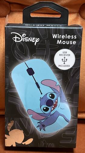 Disney 2ajq7mouse Stitch Wireless Mouse Lilo And Usb Receiver Included Nib