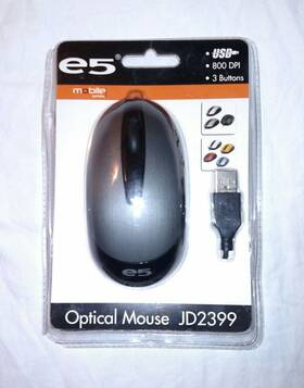 E5 Jd2399 Optical Computer Mouse Usb Corded 3 Buttons Model Mobile Series New