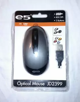 Jd2399 E5 Optical Computer Mouse Usb Corded 3 Buttons Model Mobile Series New