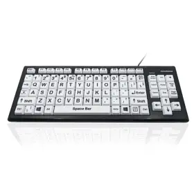 Ergoguys 060055460483 Kyb-mon2blk-ucus Vision Impairment Black And White Keyboard With Extra