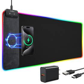 Extrelife Xy18u30-qc Wireless Charging Rgb Gaming Mouse Pad 10w 31.5 Inch X11.8 Large Desk Mat Led M