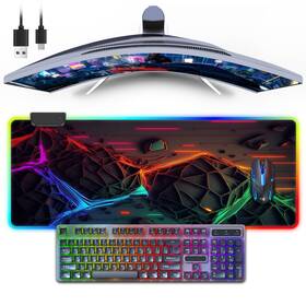 Fobianjie Rgb-4 Rgb Mouse Pad Gaming Mousepad Large Desk With Led Light 13 Modes T