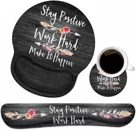 Fvaendhio Rest-f06 Keyboard Wrist Rest And Mouse Pad Support Set With Coasters Stay Posit