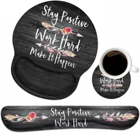Rest-f06 Fvaendhio Keyboard Wrist Rest And Mouse Pad Support Set With Coasters Stay Posit