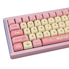 Gekucap Gkus-117 Pbt Cute Pink Yellow Keycaps 136 Keys Xoa Key Caps Dye Sublimation Custom Key