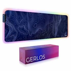Gerlos 671405 Rgb Large Gaming Mouse Pad Extended Soft Led Non-slip Rubb