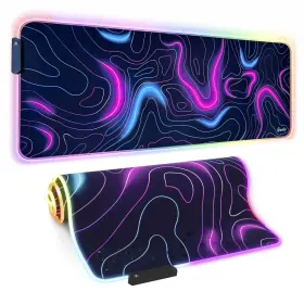 671805 Gerlos Rgb Large Gaming Mouse Pad Extended Soft Led Non-slip Rubb