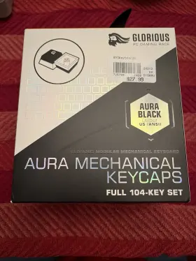 G-104-waura Glorious Black Aura Pbt Keycaps V1 - Full 104 Key Set Compatible With Most