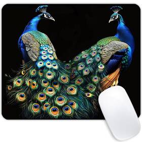 Goodsprout 5467588992 Square Mouse Pad Beautiful Peacock With Colorful Feathers-1 Gaming Pads