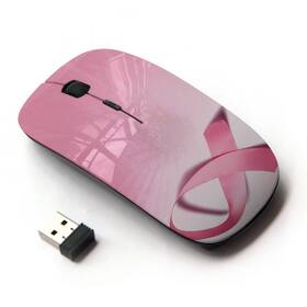 Graphic4you #mouse1-k0981 Pink Cancer Ribbon Design Ergonomic Wireless Mouse With Nano Rece