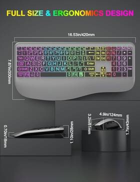 Hayyiesh B0bgl1pm3d Wireless Keyboard And Mouse Combo