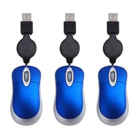 Hemobllo 32lvata53102x1 Wired Mouse - 3 Pcs Mini For Laptop Retractable Travel Corded Mou