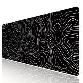Hgwalp Mp8030-topobk Large Gaming Topo Keyboard Mouse Pad Black Topographic With Anti-sl