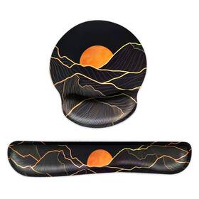 Hopipad Support-3 Ergonomic Black Small Mouse Pad With Wrist Rest And Keyboard Set