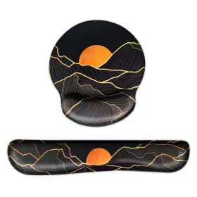 Support-3 Hopipad Ergonomic Black Small Mouse Pad With Wrist Rest And Keyboard Set