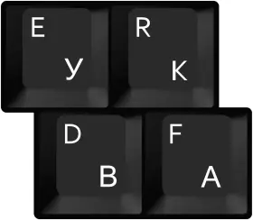 88777212151216 Hqrp 2-pack Cyrillic Alphabet Ukrainian Russian Keyboard White Stickers