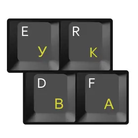 Hqrp 887774091669 2-pack Cyrillic Alphabet Ukrainian Russian Laminated Transparent Keyboar