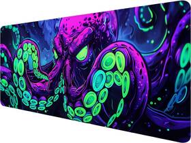 Hzwfzb Mousepad-38 Octopus Gaming Desk Mat Xl 31.5x11.8 Inches Neon Cthulhu Large Mouse Pad
