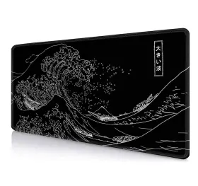 Auc2-g58s-mik1-xl15 Imayondia Japanese Great Wave Large Mouse Pad 35.4x15.7 In Black Gaming Mo