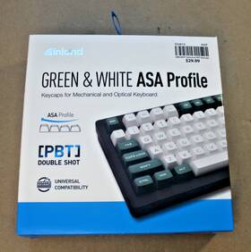 Inland 552612 Spherical Pbt Asa Height Green/white Keycaps For Mechanical Keyboards