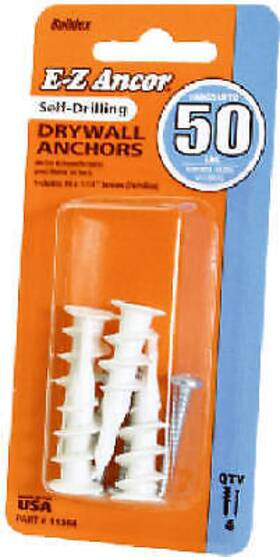 Itw Brands 11364 12 Pack #50 Self-drilling Drywall Anchors 4-ct