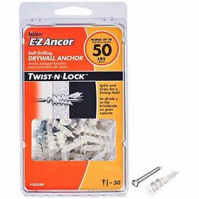 Itw Brands 25350 6 Pack Drywall Anchors Self-drilling Plastic #50 50-pk