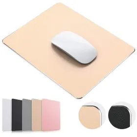 Jedia 794969320957 Mouse Pad Gold Premium Hard Metal Aluminum Mousepad Double Side Waterproof
