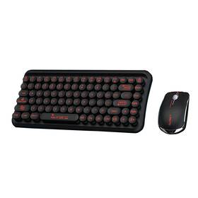 Jieruideng 721295931205 Wireless Computer Keyboard And Mouse Set Mini Compact 85-key Typewriter Retro