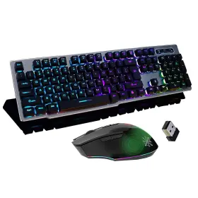 Mk-500 Jieruideng Rechargeable Gaming Keyboard Mouse Combo 2.4g Wireless Backlit Mechanical Fee