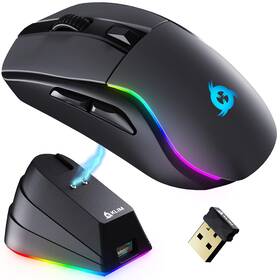 Klim 701152106561 Blaze Y Rgb Rechargeable Wireless Gaming Mouse With Charging Dock -