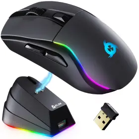Klim 701152106561 Blaze Y Rgb Rechargeable Wireless Gaming Mouse With Charging Dock -