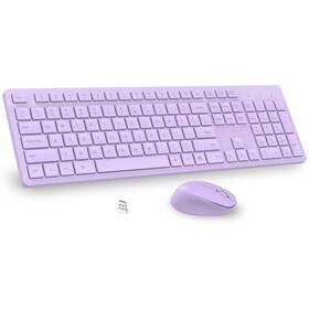Leadsail K786-purple Purple Wireless Keyboard And Mouse Combo Full-sized Ergonomic Compu
