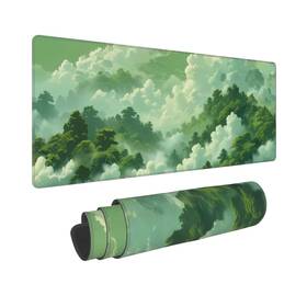 Leogi 600775561340 Green Forest Mouse Pad Large Misty Mountain Nature Mousepad Extended Gaming G