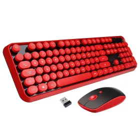Letton 956766953415 Wireless Keyboard Mouse Combo 2.4ghz Typewriter Full Size O