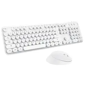Letton 974006825858 Wireless Keyboard Mouse Combo 104 Keys Cute Colorful With Number Pa